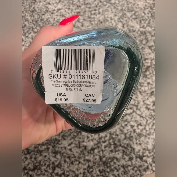 Starbucks Clear Glass Tumbler with Purple Lid - Picture 5 of 8